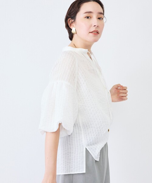 NOLLEY’S(ノーリーズ)の「ウォッシャブルモールストライプブラウス(シャツ/ブラウス・レディース・ブラック/ホワイト/ブラウン系その他2・38)」の14枚目の写真