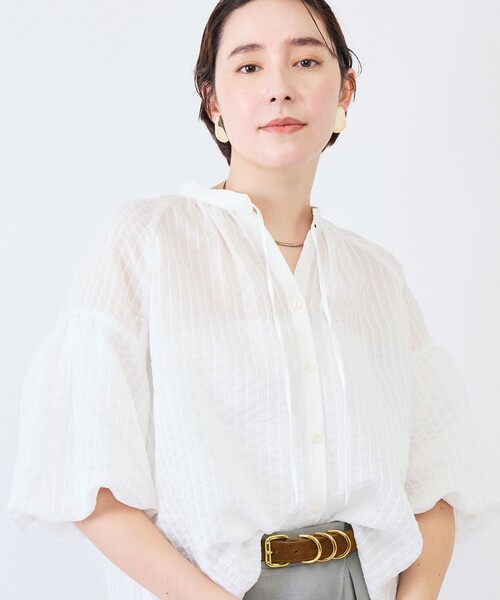 NOLLEY’S(ノーリーズ)の「ウォッシャブルモールストライプブラウス(シャツ/ブラウス・レディース・ブラック/ホワイト/ブラウン系その他2・38)」の13枚目の写真