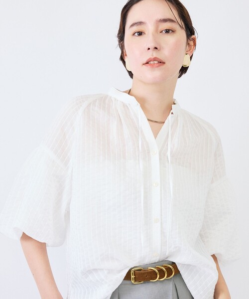 NOLLEY’S(ノーリーズ)の「ウォッシャブルモールストライプブラウス(シャツ/ブラウス・レディース・ブラック/ホワイト/ブラウン系その他2・38)」の12枚目の写真