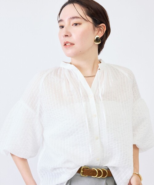 NOLLEY’S(ノーリーズ)の「ウォッシャブルモールストライプブラウス(シャツ/ブラウス・レディース・ブラック/ホワイト/ブラウン系その他2・38)」の11枚目の写真
