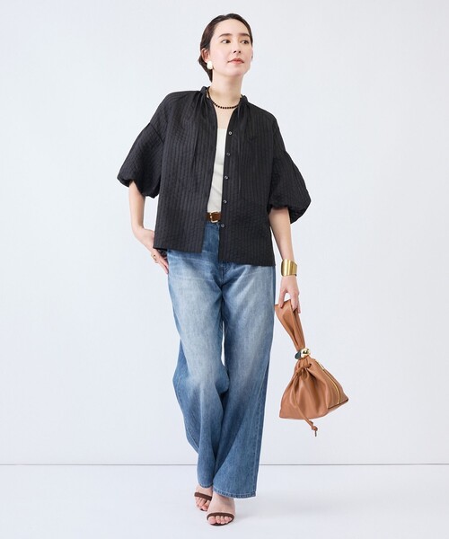 NOLLEY’S(ノーリーズ)の「ウォッシャブルモールストライプブラウス(シャツ/ブラウス・レディース・ブラック/ホワイト/ブラウン系その他2・38)」の6枚目の写真