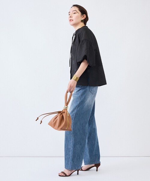 NOLLEY’S(ノーリーズ)の「ウォッシャブルモールストライプブラウス(シャツ/ブラウス・レディース・ブラック/ホワイト/ブラウン系その他2・38)」の4枚目の写真