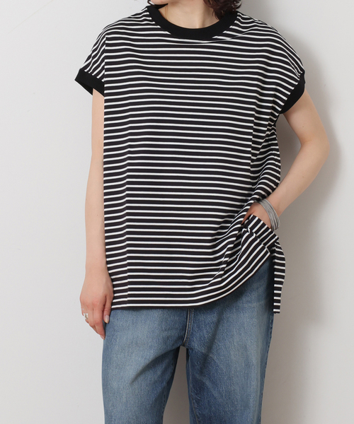 JOURNAL STANDARD LUXE(ジャーナルスタンダード ラックス)の「スワイジャージ キャップスリーブプルオーバー(Tシャツ/カットソー・レディース・ホワイト/ブラック系その他/ブラック・FREE)」の3枚目の写真