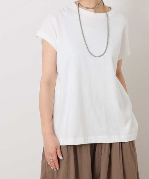 JOURNAL STANDARD LUXE(ジャーナルスタンダード ラックス)の「スワイジャージ キャップスリーブプルオーバー(Tシャツ/カットソー・レディース・ホワイト/ブラック系その他/ブラック・FREE)」の2枚目の写真