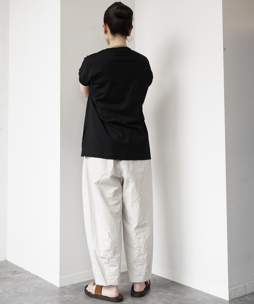 JOURNAL STANDARD LUXE(ジャーナルスタンダード ラックス)の「スワイジャージ キャップスリーブプルオーバー(Tシャツ/カットソー・レディース・ホワイト/ブラック系その他/ブラック・FREE)」の6枚目の写真