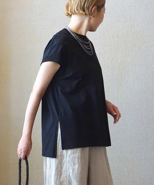 JOURNAL STANDARD LUXE(ジャーナルスタンダード ラックス)の「スワイジャージ キャップスリーブプルオーバー(Tシャツ/カットソー・レディース・ホワイト/ブラック系その他/ブラック・FREE)」の8枚目の写真