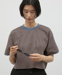 LA PEAU DE GEM（ラポドゥジェム）の「【LA PEAU DE GEM】ringer border tee/リンガーボーダーT（Tシャツ/カットソー）」