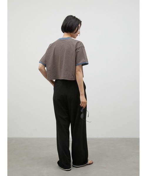 LA PEAU DE GEM(ラポドゥジェム)の「【LA PEAU DE GEM】ringer border tee/リンガーボーダーT(Tシャツ/カットソー・レディース・ブラウン/グリーン・FREE)」の11枚目の写真