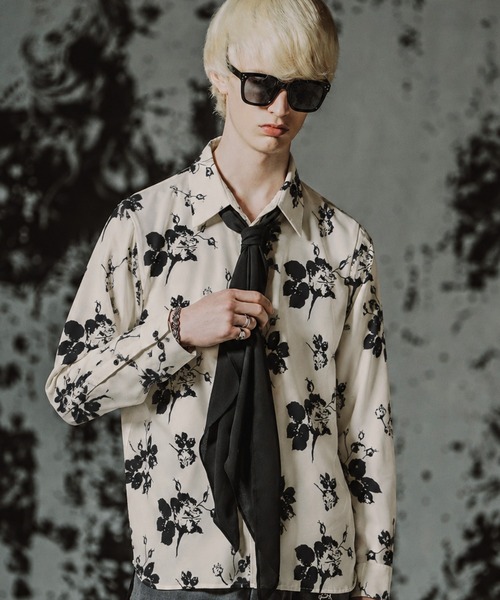 NO ID.(ノーアイディ)の「【NO ID.】Fly Front Scarf Shirt / フライフロントスカーフシャツ(シャツ/ブラウス・メンズ・ホワイト/ブラック/その他5・1/2)」の1枚目の写真