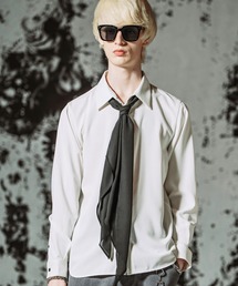 【NO ID.】Fly Front Scarf Shirt / フライフロントスカーフシャツ