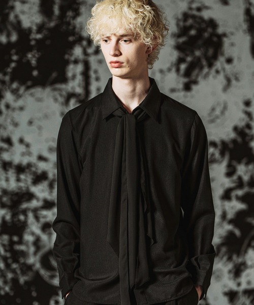 NO ID.(ノーアイディ)の「【NO ID.】Fly Front Scarf Shirt / フライフロントスカーフシャツ(シャツ/ブラウス・メンズ・ホワイト/ブラック/その他5・1/2)」の6枚目の写真