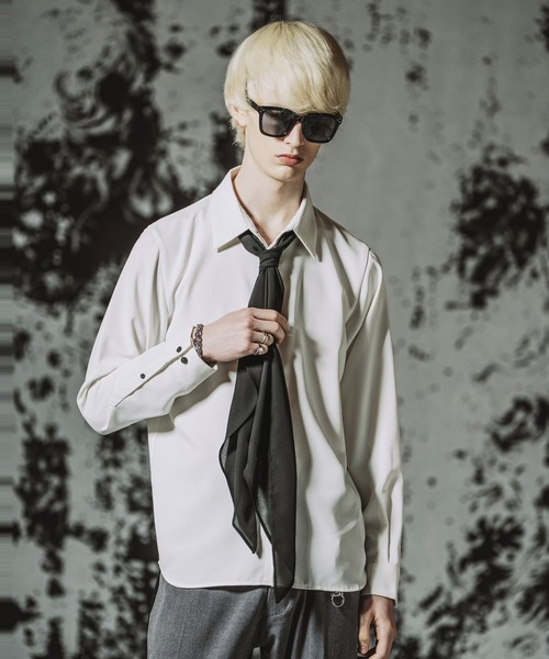 NO ID.(ノーアイディ)の「【NO ID.】Fly Front Scarf Shirt / フライフロントスカーフシャツ(シャツ/ブラウス・メンズ・ホワイト/ブラック/その他5・1/2)」の8枚目の写真