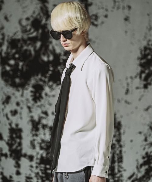 NO ID.(ノーアイディ)の「【NO ID.】Fly Front Scarf Shirt / フライフロントスカーフシャツ(シャツ/ブラウス・メンズ・ホワイト/ブラック/その他5・1/2)」の11枚目の写真