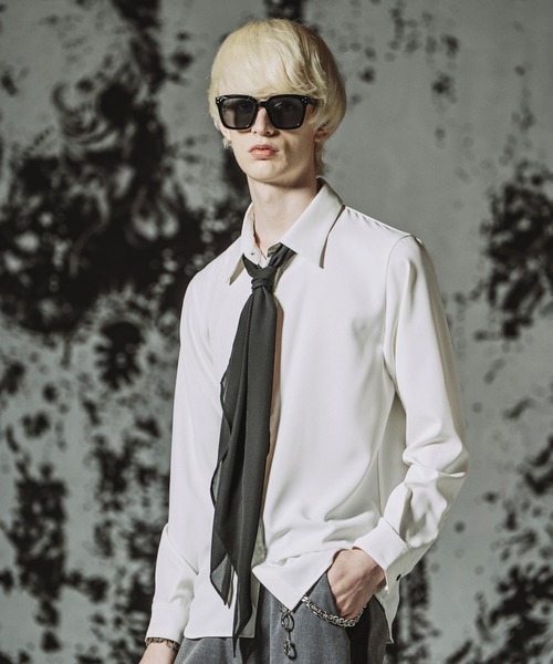 NO ID.(ノーアイディ)の「【NO ID.】Fly Front Scarf Shirt / フライフロントスカーフシャツ(シャツ/ブラウス・メンズ・ホワイト/ブラック/その他5・1/2)」の12枚目の写真