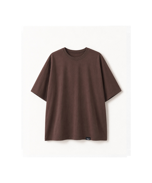 TUO(トゥオ)の「ベーシックセミルーズフィットソフトコットンTシャツ ベーシックセミルーズフィットソフトコットンティ (11色)(Tシャツ/カットソー・レディース・ホワイト/ブラック/ブラウン/グレー/レッド/ライラック/レモンイエロー/チャコール・FREE)」の5枚目の写真