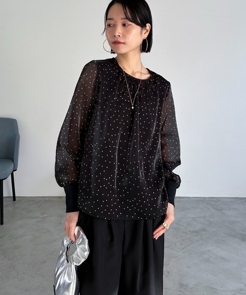 Doux archives（ドゥアルシーヴ）の「シアードットブラウス（シャツ/ブラウス・レディース・アイボリー・38）」の9枚目の写真