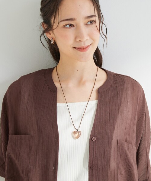 SHOO・LA・RUE(シューラルー)の「【マルチWAY】クリアハート紐ネックレス(ネックレス・レディース・ブラック/ダークブラウン/ホワイト・00)」の8枚目の写真