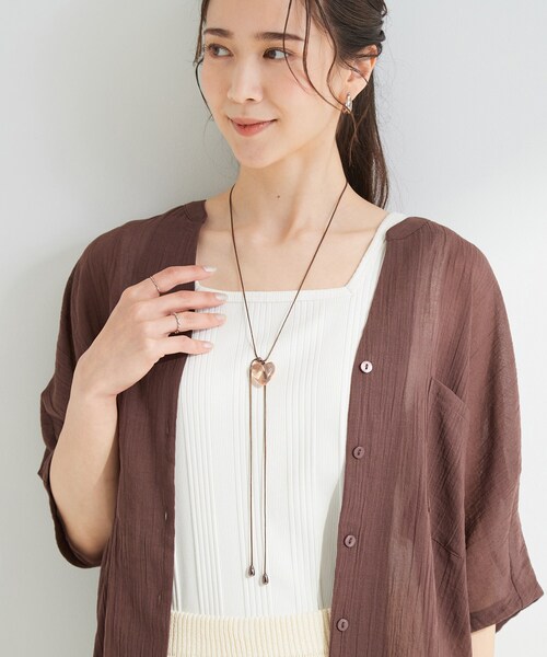 SHOO・LA・RUE(シューラルー)の「【マルチWAY】クリアハート紐ネックレス(ネックレス・レディース・ブラック/ダークブラウン/ホワイト・00)」の11枚目の写真