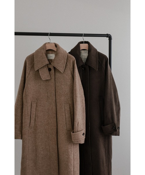 tento(テント)の「Long Balmacaan coat(ステンカラーコート・レディース・ブラウン/ベージュ・FREE)」の16枚目の写真