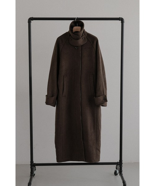 tento(テント)の「Long Balmacaan coat(ステンカラーコート・レディース・ブラウン/ベージュ・FREE)」の18枚目の写真
