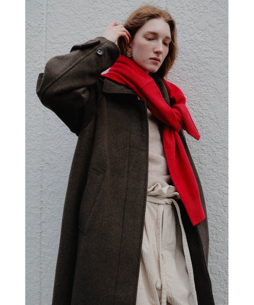 tento(テント)の「Long Balmacaan coat(ステンカラーコート・レディース・ブラウン/ベージュ・FREE)」の10枚目の写真