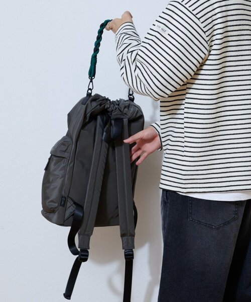CIAOPANIC TYPY(チャオパニックティピー)の「【SML別注】BRAID PURSE PACK(バックパック/リュック・メンズ・グレー/ブラック・ONE SIZE)」の4枚目の写真