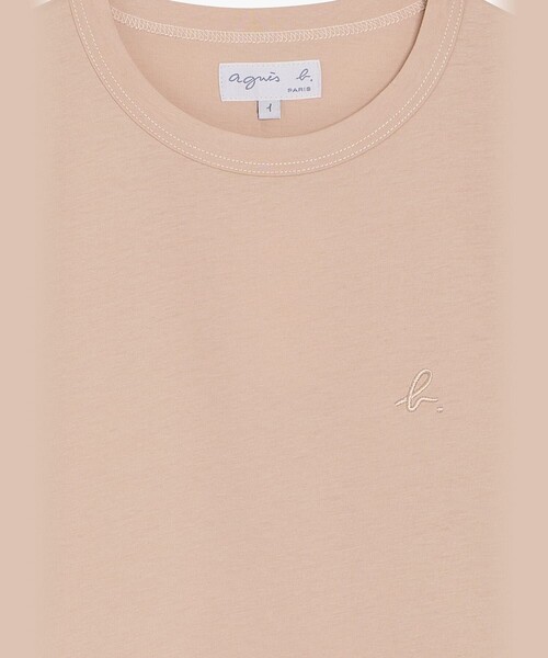 agnes b.(アニエスベー)の「"b" ロゴ 刺繍 コットン 半袖 Tシャツ "b. style"(Tシャツ/カットソー・レディース・ピンク系その他・1/2/3)」の2枚目の写真