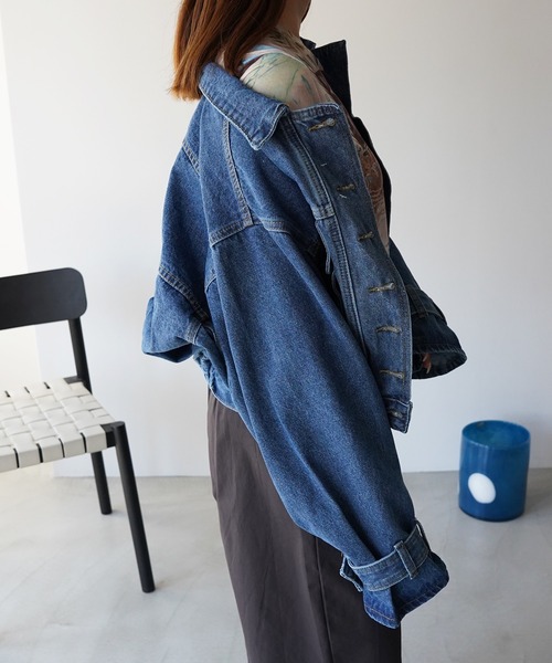 SANSeLF(サンセルフ)の「【SANSeLF】ベルトボリュームスリーブデニムジャケット saw26a021(デニムジャケット・レディース・ブルー・FREE)」の17枚目の写真