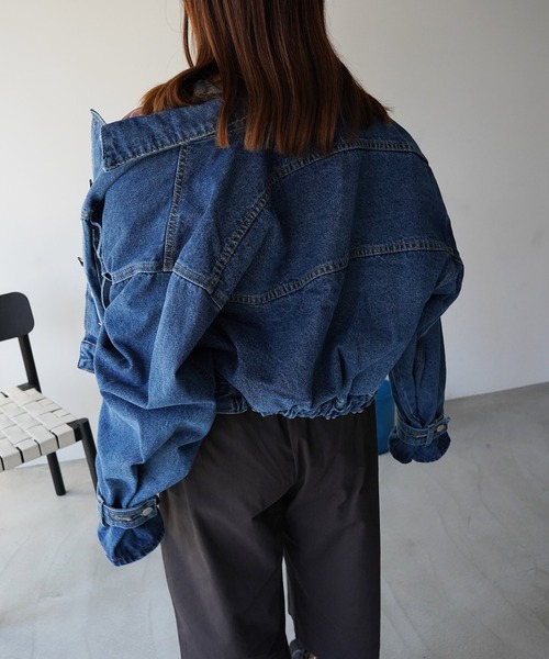 SANSeLF(サンセルフ)の「【SANSeLF】ベルトボリュームスリーブデニムジャケット saw26a021(デニムジャケット・レディース・ブルー・FREE)」の18枚目の写真