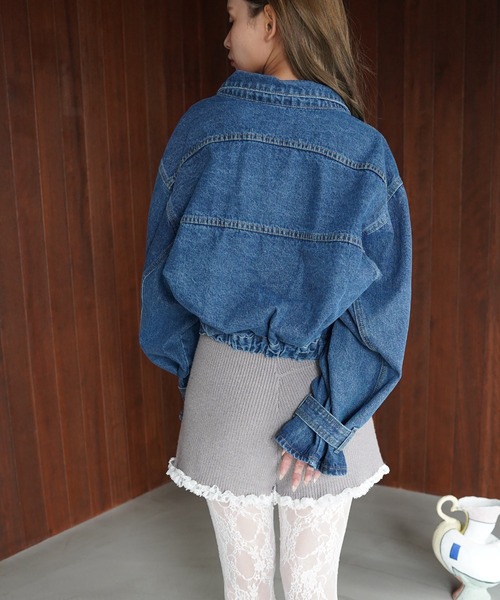 SANSeLF(サンセルフ)の「【SANSeLF】ベルトボリュームスリーブデニムジャケット saw26a021(デニムジャケット・レディース・ブルー・FREE)」の7枚目の写真
