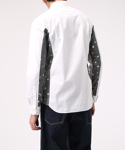 uniform experiment（ユニフォームエクスペリメント）の「BLACK CHECK STAR PANEL B.D SHIRT（シャツ/ブラウス・メンズ・ブラック/ホワイト・3/1/2）」の5枚目の写真