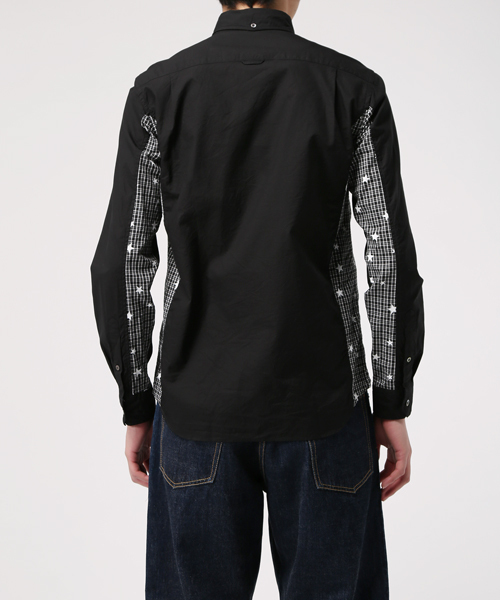 uniform experiment（ユニフォームエクスペリメント）の「BLACK CHECK STAR PANEL B.D SHIRT（シャツ/ブラウス・メンズ・ブラック/ホワイト・3/1/2）」の4枚目の写真