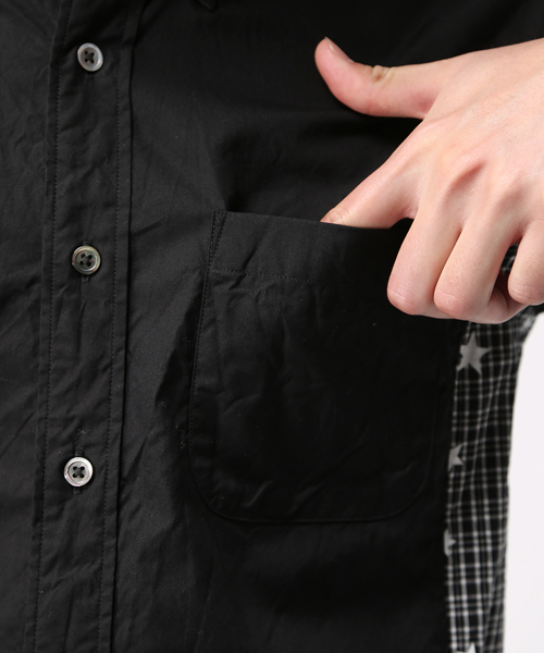 uniform experiment（ユニフォームエクスペリメント）の「BLACK CHECK STAR PANEL B.D SHIRT（シャツ/ブラウス・メンズ・ブラック/ホワイト・3/1/2）」の9枚目の写真