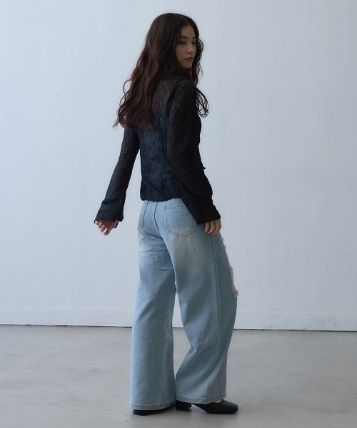 Clum(クルム)の「sheer ribbon cardigan / シアーリボンカーディガン(カーディガン/ボレロ・レディース・ブラック・LARGE/X-LARGE/MEDIUM)」の15枚目の写真