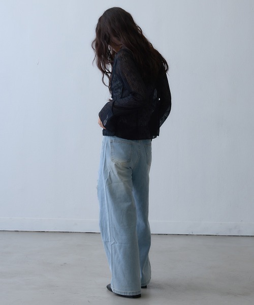 Clum(クルム)の「sheer ribbon cardigan / シアーリボンカーディガン(カーディガン/ボレロ・レディース・ブラック・LARGE/X-LARGE/MEDIUM)」の6枚目の写真