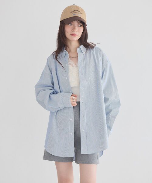 earth music&ecology(アースミュージックアンドエコロジー)の「ダッドシャツ(シャツ/ブラウス・レディース・ブラウン/イエロー系その他2/ブルー系その他6・FREE)」の7枚目の写真