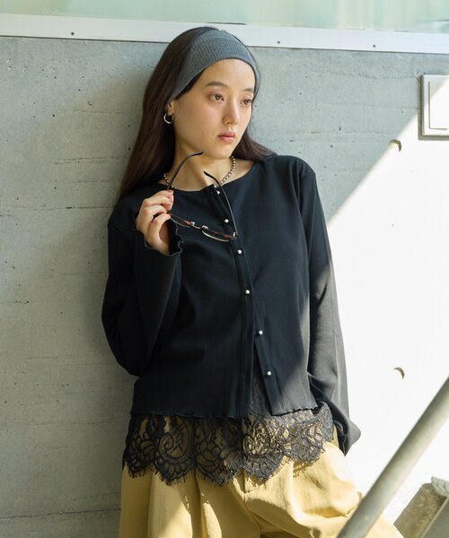 DISCOAT(ディスコート)の「【Noka】レースキャミ付アンサンブル《WEB限定》(アンサンブル・レディース・アイボリー/ブラック・FREE)」の9枚目の写真