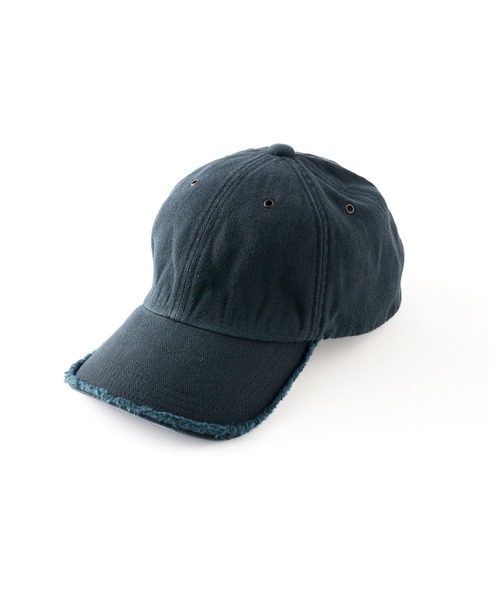 wjk(ダヴルジェイケイ)の「cotton linen herringbone aging B.B.cap(キャップ・メンズ・ネイビー/チャコール/ブラック・FREE)」の2枚目の写真