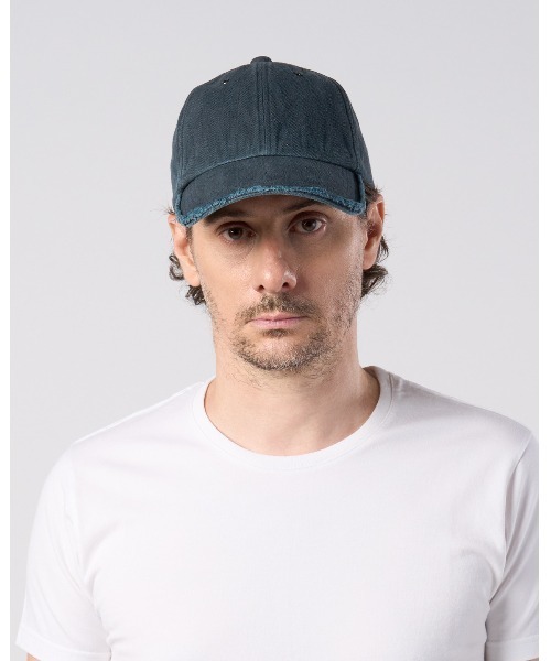 wjk(ダヴルジェイケイ)の「cotton linen herringbone aging B.B.cap(キャップ・メンズ・ネイビー/チャコール/ブラック・FREE)」の4枚目の写真