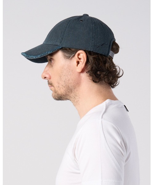 wjk(ダヴルジェイケイ)の「cotton linen herringbone aging B.B.cap(キャップ・メンズ・ネイビー/チャコール/ブラック・FREE)」の5枚目の写真
