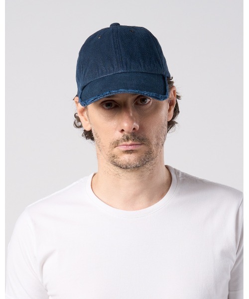 wjk(ダヴルジェイケイ)の「cotton linen herringbone aging B.B.cap(キャップ・メンズ・ネイビー/チャコール/ブラック・FREE)」の7枚目の写真