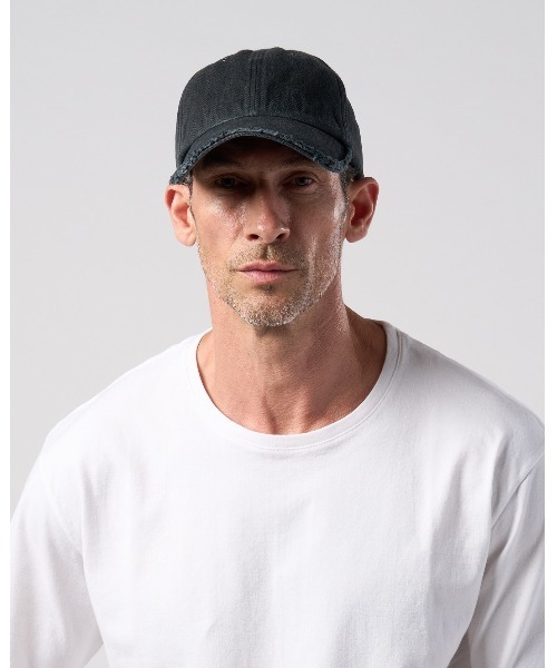 wjk(ダヴルジェイケイ)の「cotton linen herringbone aging B.B.cap(キャップ・メンズ・ネイビー/チャコール/ブラック・FREE)」の10枚目の写真