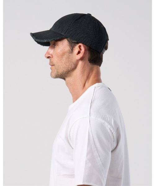 wjk(ダヴルジェイケイ)の「cotton linen herringbone aging B.B.cap(キャップ・メンズ・ネイビー/チャコール/ブラック・FREE)」の11枚目の写真