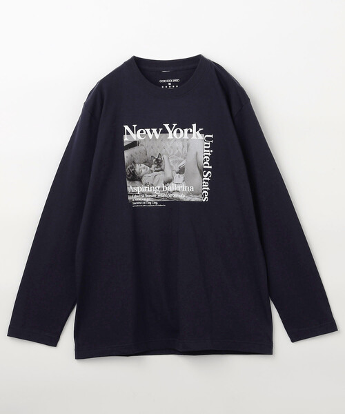 GOOD ROCK SPEED(グッドロックスピード)の「GOOD ROCK SPEED/グッドロックスピード Animal Monotone PhotoロンT/プリントTシャツ(Tシャツ/カットソー・レディース・ライトグレー/ネイビー/ホワイト/オフホワイト/チャコールグレー・フリ-)」の5枚目の写真
