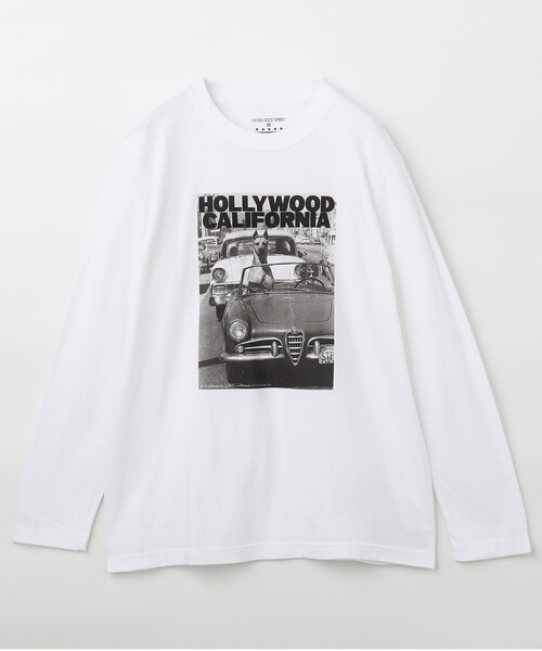 GOOD ROCK SPEED(グッドロックスピード)の「GOOD ROCK SPEED/グッドロックスピード Animal Monotone PhotoロンT/プリントTシャツ(Tシャツ/カットソー・レディース・ライトグレー/ネイビー/ホワイト/オフホワイト/チャコールグレー・フリ-)」の2枚目の写真