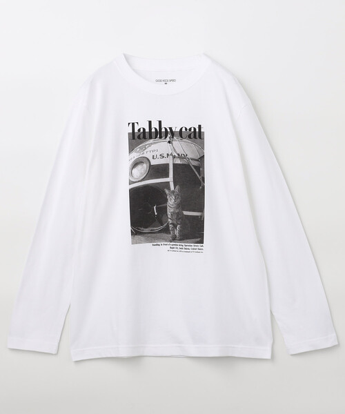 GOOD ROCK SPEED(グッドロックスピード)の「GOOD ROCK SPEED/グッドロックスピード Animal Monotone PhotoロンT/プリントTシャツ(Tシャツ/カットソー・レディース・ライトグレー/ネイビー/ホワイト/オフホワイト/チャコールグレー・フリ-)」の3枚目の写真