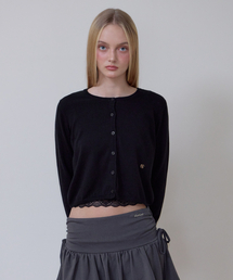 Basic Round Cardigan [Black]