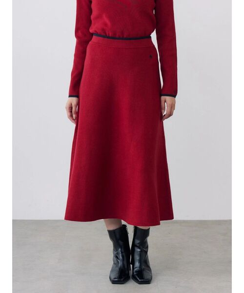 TONAL(トーナル)の「【POLOBCS】ニットフレアスカート(スカート・レディース・ネイビー/レッド/オフホワイト・MEDIUM)」の3枚目の写真