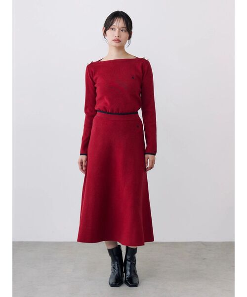TONAL(トーナル)の「【POLOBCS】ニットフレアスカート(スカート・レディース・ネイビー/レッド/オフホワイト・MEDIUM)」の15枚目の写真