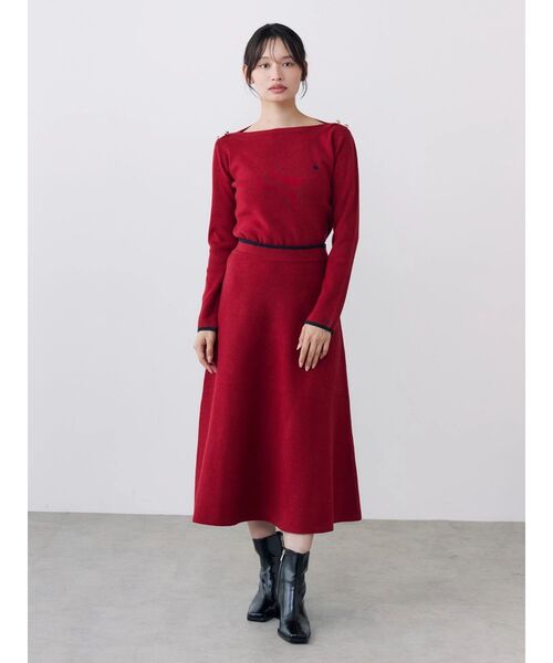 TONAL(トーナル)の「【POLOBCS】ニットフレアスカート(スカート・レディース・ネイビー/レッド/オフホワイト・MEDIUM)」の16枚目の写真